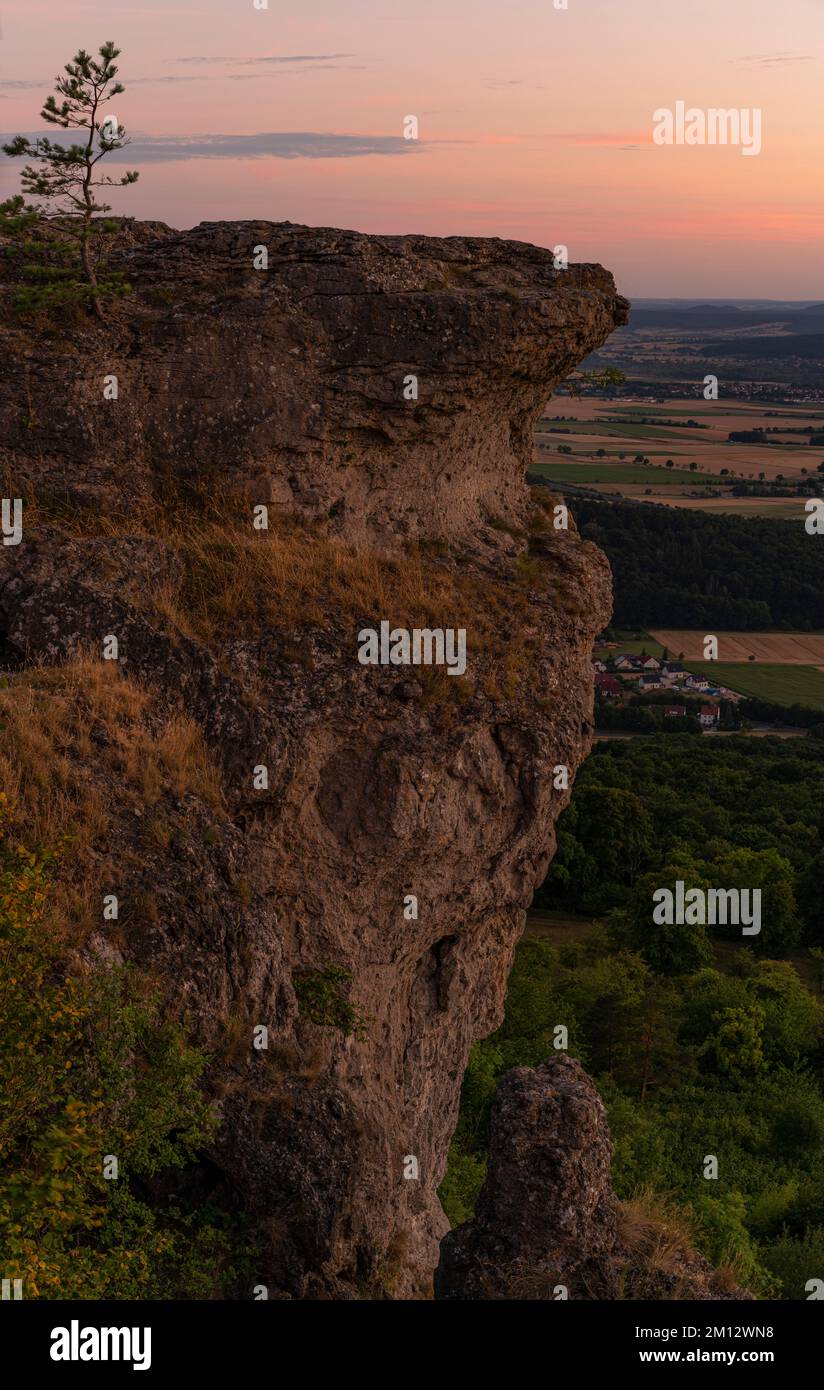 Sunset Over The Staffelberg Near Bad Staffelstein, District Lichtenfels ...