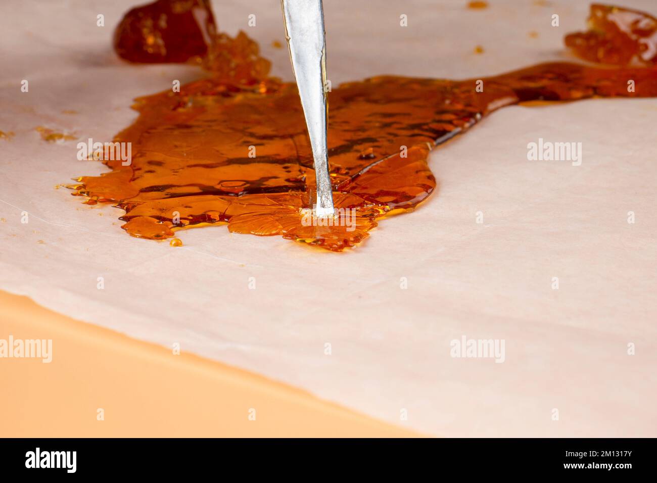 cannabis wax sauce extract, concentrate thc resin. Stock Photo