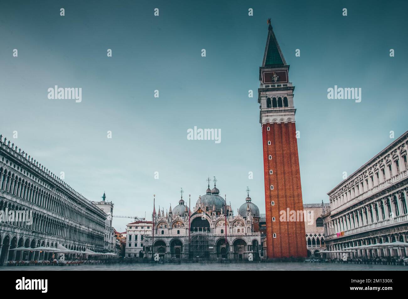 Piazza San Marco is the principal public square of Venice, Italy Stock