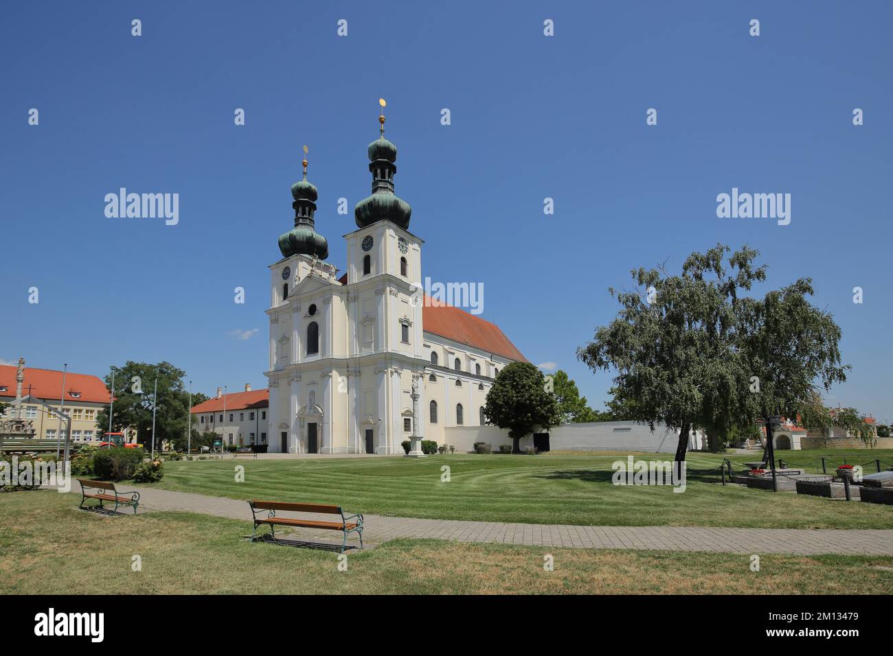 Baroque basilica in Frauenkirchen, Seewinkel, Lake Neusiedl, Burgenland, Austria, Europe Stock Photo