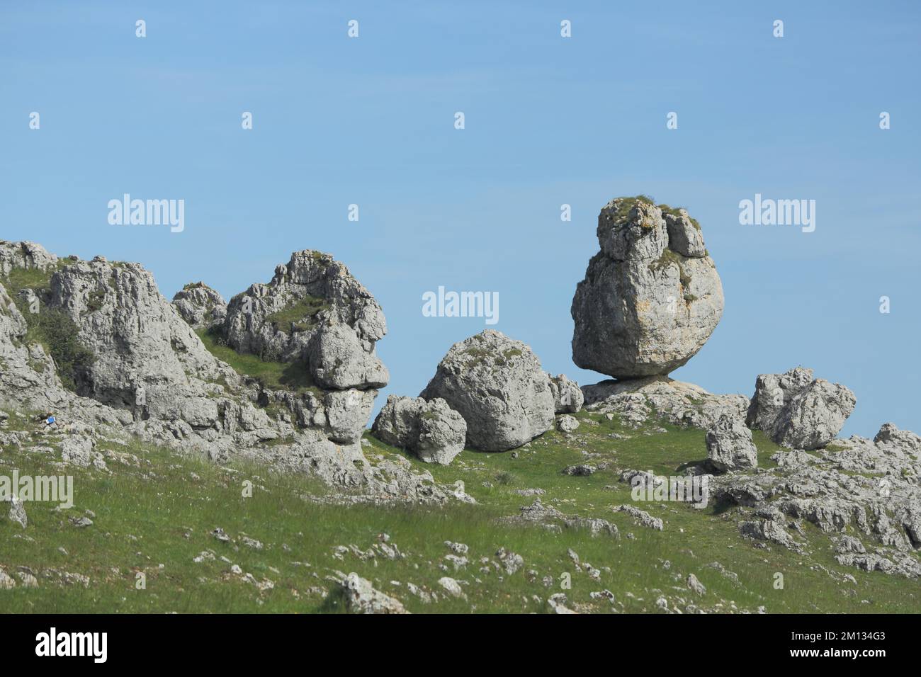 Rock formations in the rocky landscape, bizarre limestones, limestone rocks, Chaos de Nimes le Rock formations in the rocky landscape, bizarre limestones, limestone rocks, Chaos de Nimes le