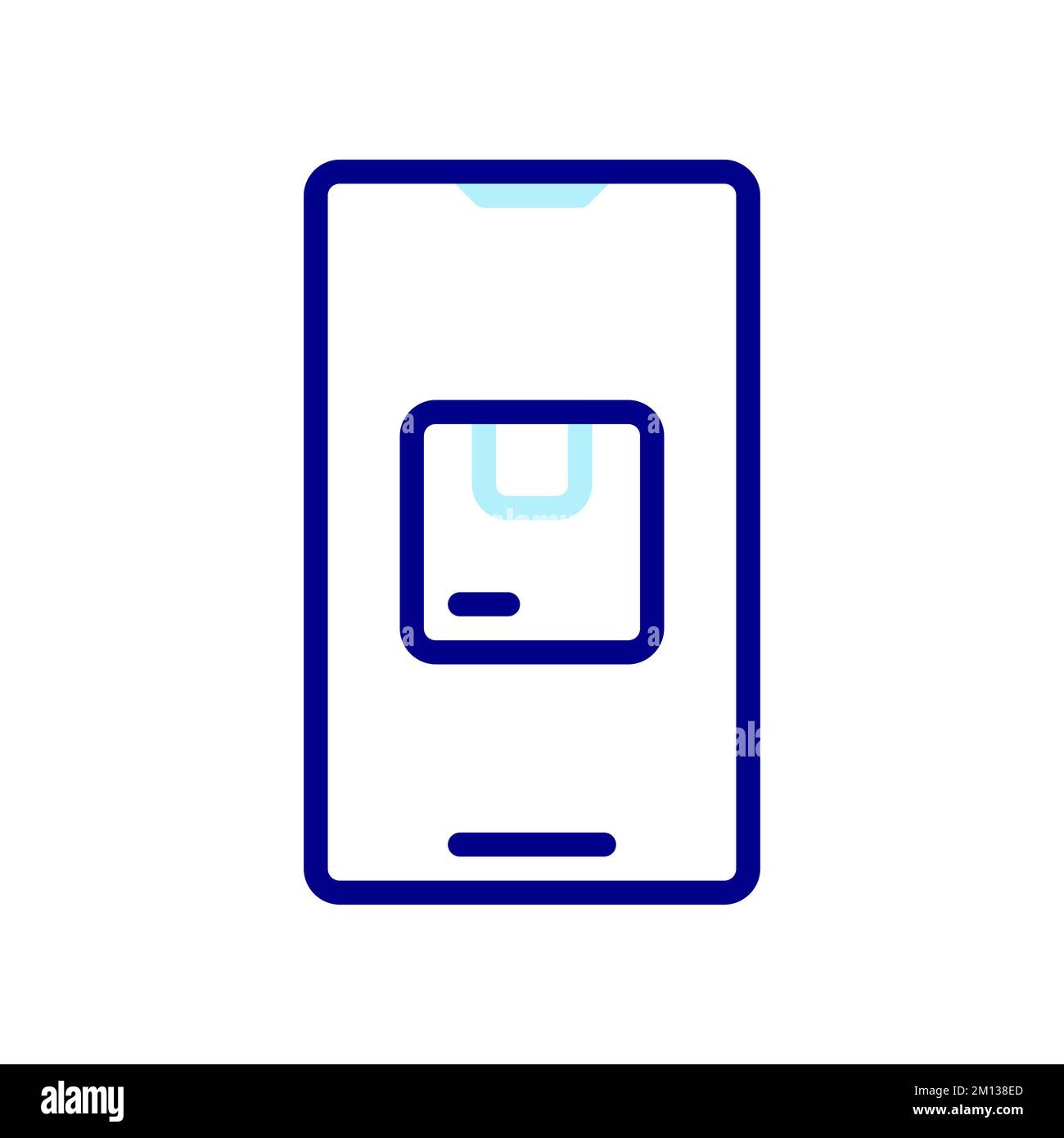 Order Package Online icon, order goods online using a smartphone. Stock Vector