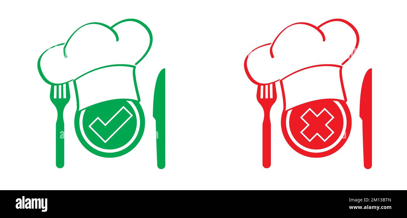 Safe and danger foods Food safety, ready to eat Easy prep foods icon