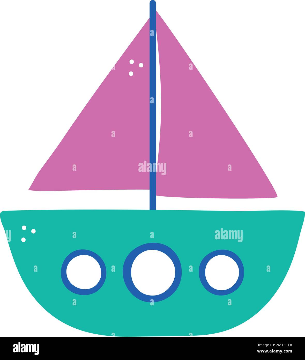 kids drawings of a boat Stock Vector