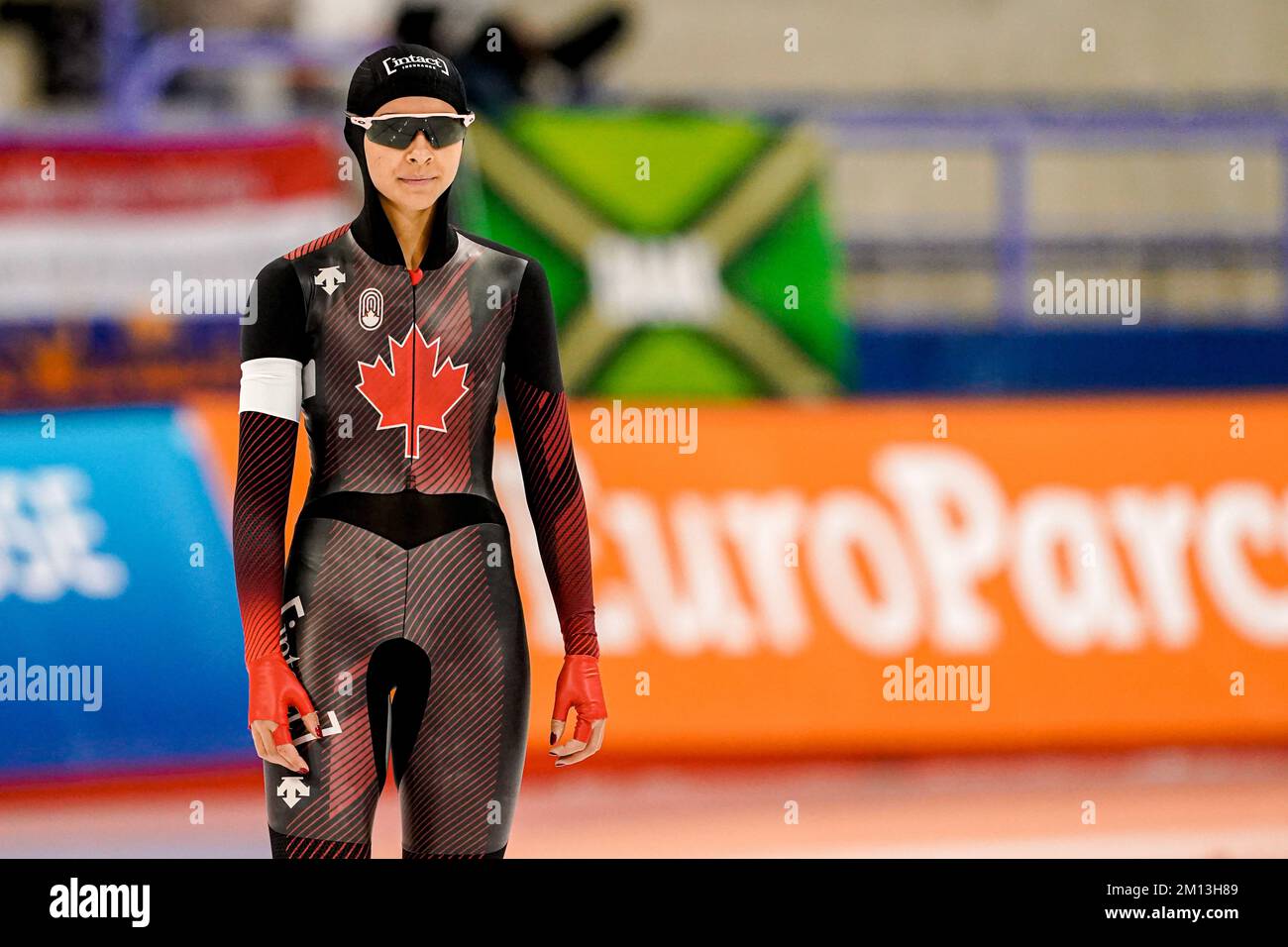 CALGARY, CANADA - DECEMBER 9: Carolina Hiller of Canada competing on the Women's A Group 500m during the ISU Speed Skating World Cup 3 on December 9, 2022 in Calgary, Canada (Photo by Andre Weening/Orange Pictures) Credit: Orange Pics BV/Alamy Live News Stock Photo