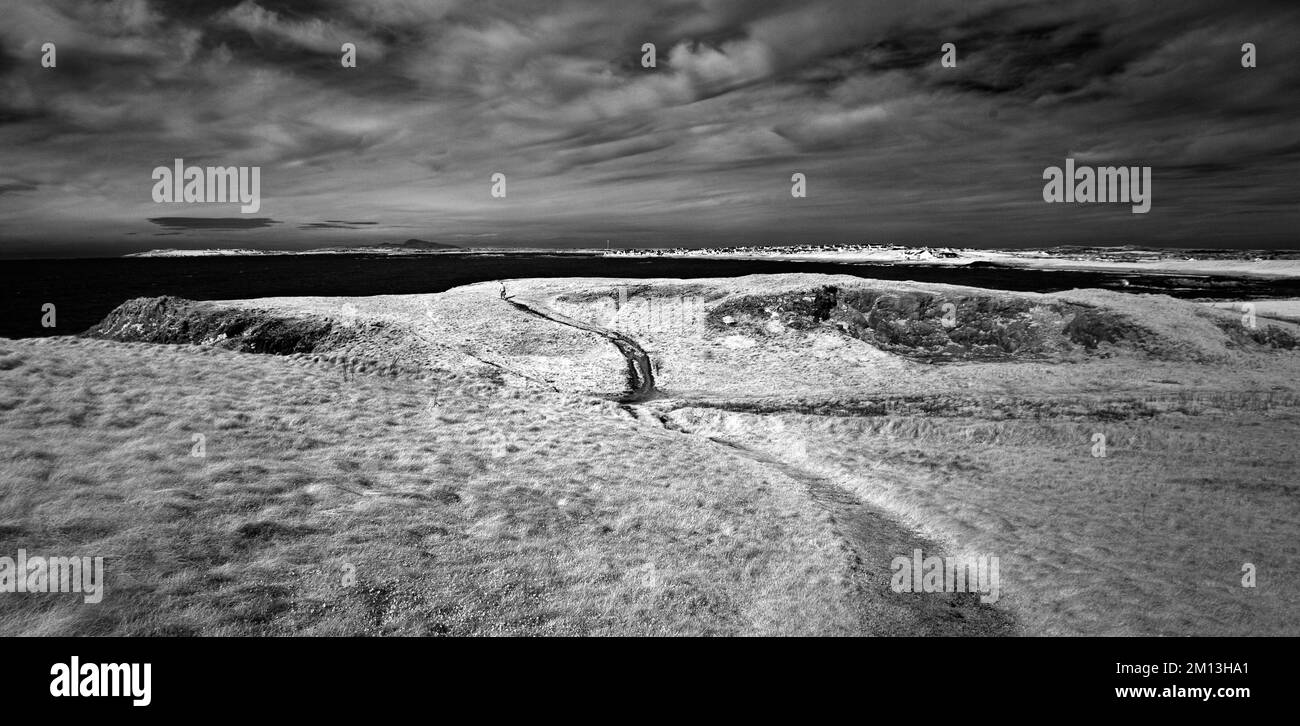 Black and white photographs of Rhosneigr on the western coast on Isle of Anglesey, North Wales UK, Autumn. Stock Photo