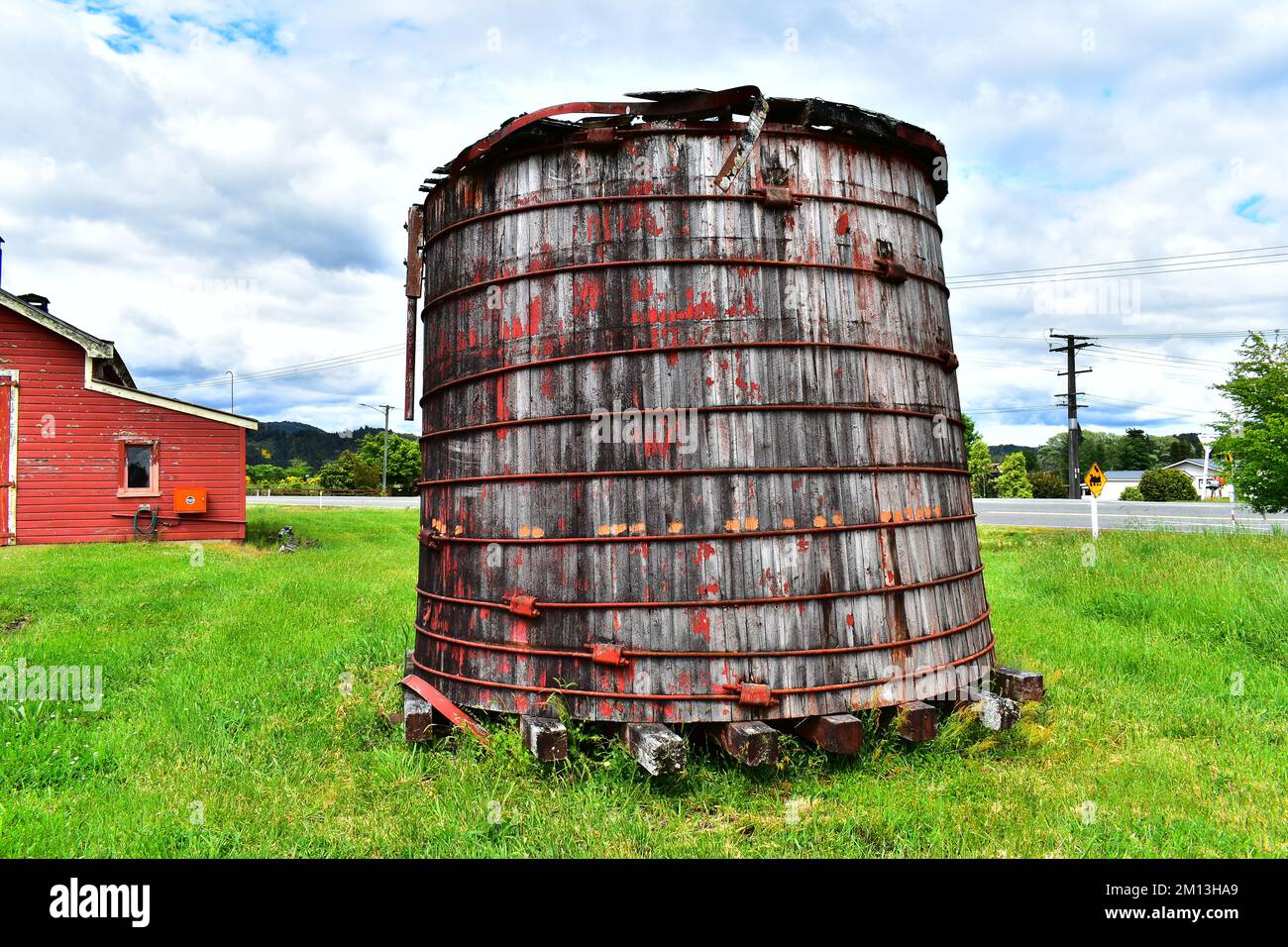 water tank from long abandoned railway. Stock Photo