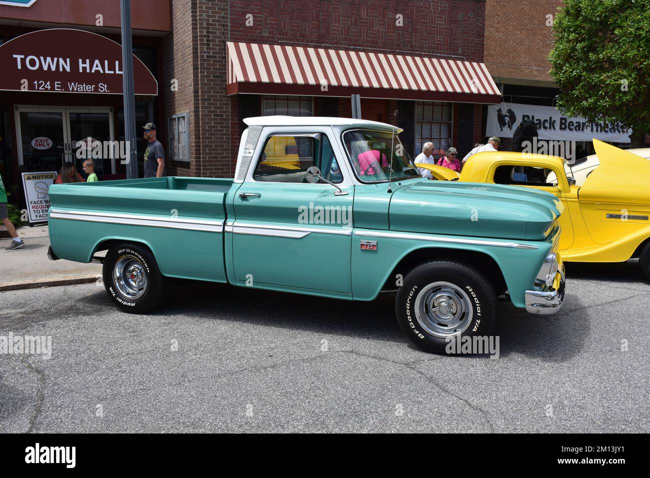 A 1966 C-10 Chevrolet Pickup Truck on display at a Car Show. Stock Photo