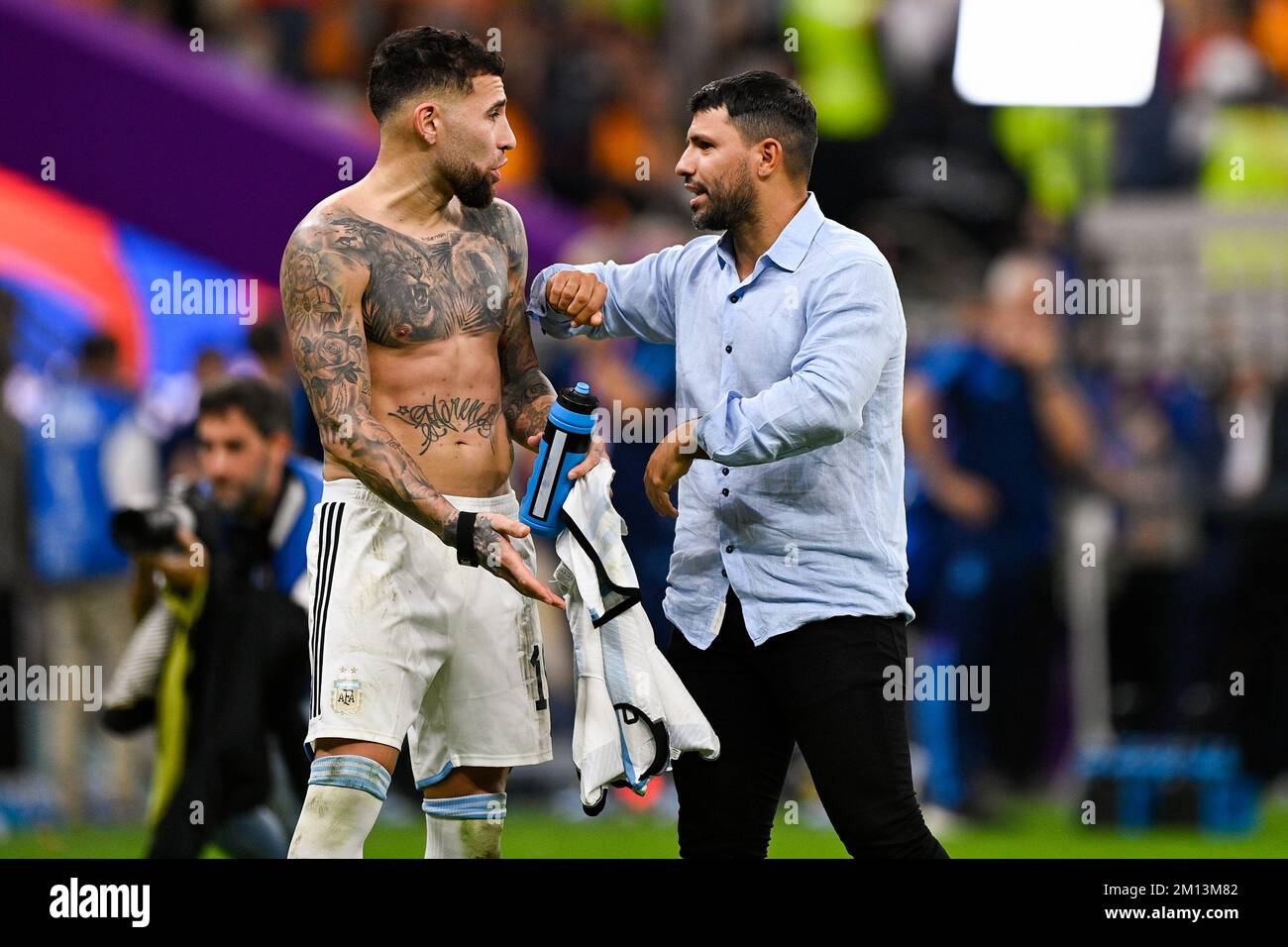 Lusail City, Qatar. 09th Dec, 2022. LUSAIL CITY, QATAR - DECEMBER 9: Sergio Aguero of Argentina after the Quarter Final - FIFA World Cup Qatar 2022 match between Netherlands and Argentina at the Lusail Stadium on December 9, 2022 in Lusail City, Qatar (Photo by Pablo Morano/BSR Agency) Credit: BSR Agency/Alamy Live News Stock Photo