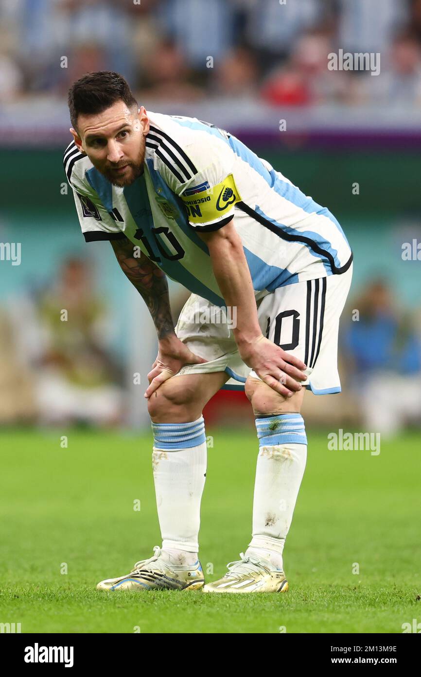 Doha, Qatar. 09th Dec, 2022. Lionel Messi of Argentina looks on during the 2022 FIFA World Cup Quarter-Final match at Lusail Stadium in Doha, Qatar on December 09, 2022. Photo by Chris Brunskill/UPI Credit: UPI/Alamy Live News Stock Photo