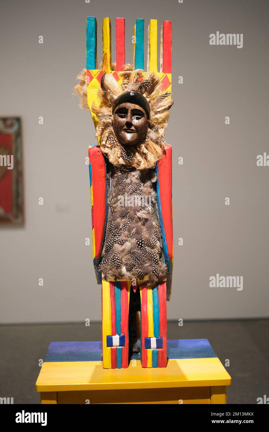 A sculpture titled "the old woman" seen during the opening of the