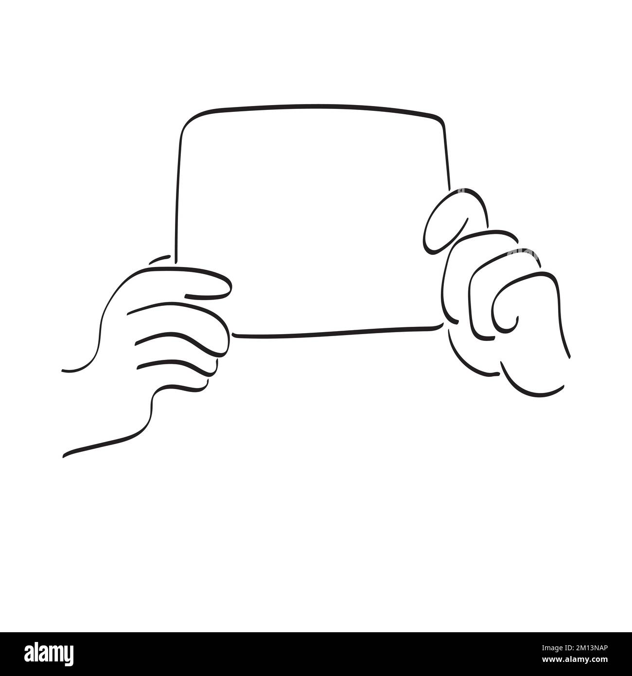 hand holding blank paper illustration vector hand drawn isolated on ...