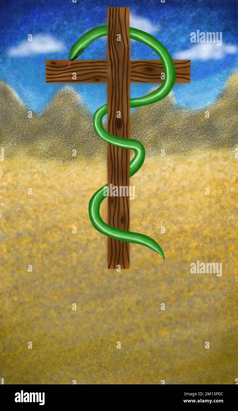 The serpent wraps around the cross and this commemorates the sacrifice