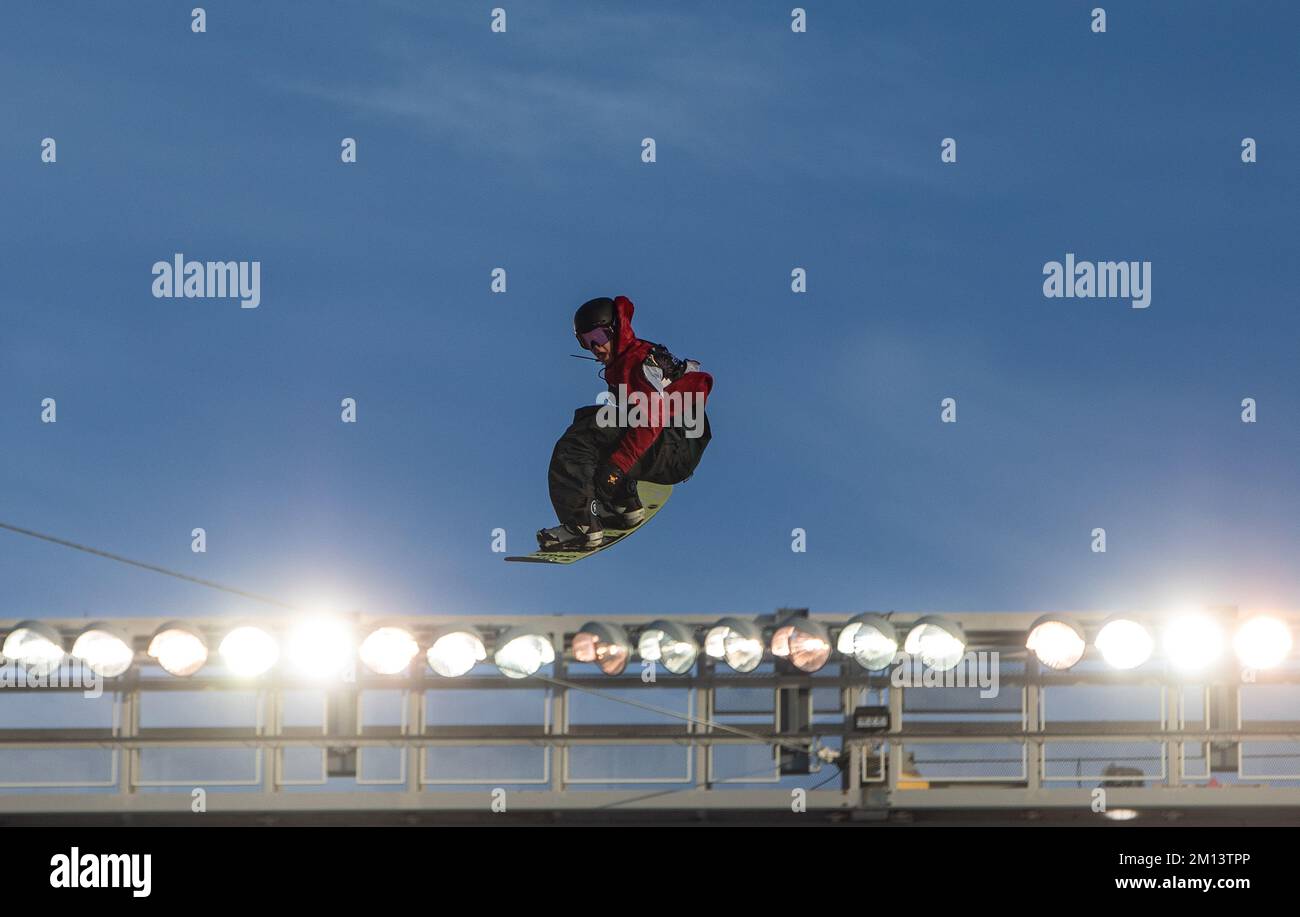 Cameron Spalding of Canada makes his jump in The Style Experience FIS