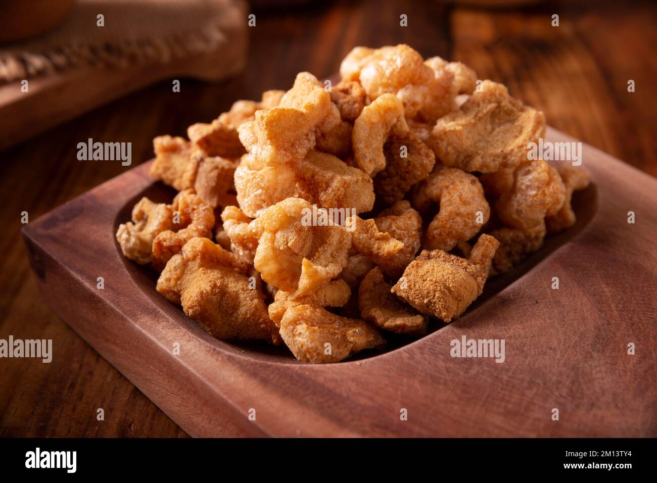Chicharrones. Deep fried pork rinds, crispy pork skin pieces