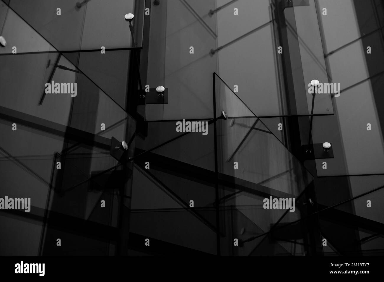 Glass wall with abstract triangle shape design Stock Photo Alamy