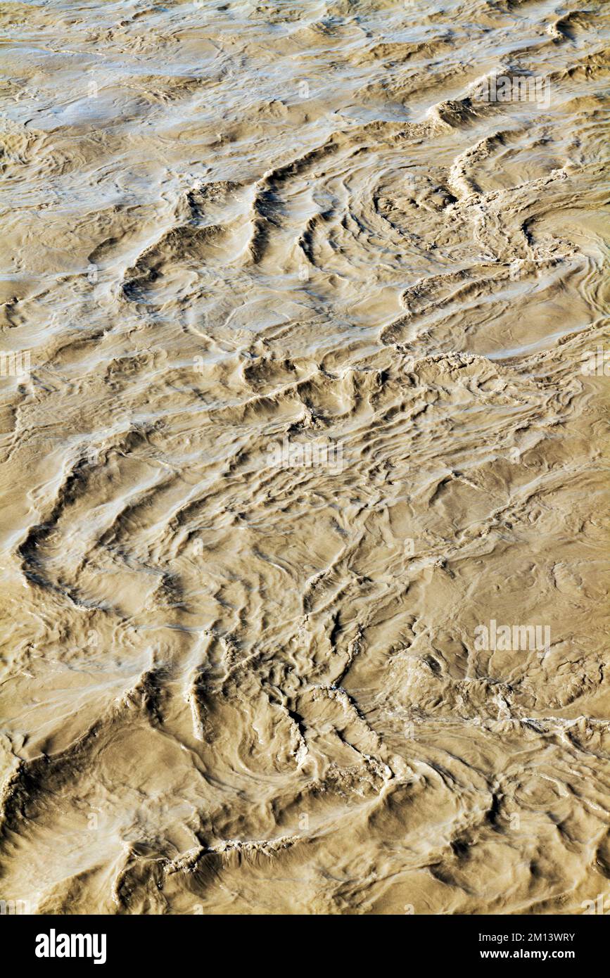 Close-up of muddy & braided Donjek River; Alaska Highway; Yukon Territory; Canada Stock Photo