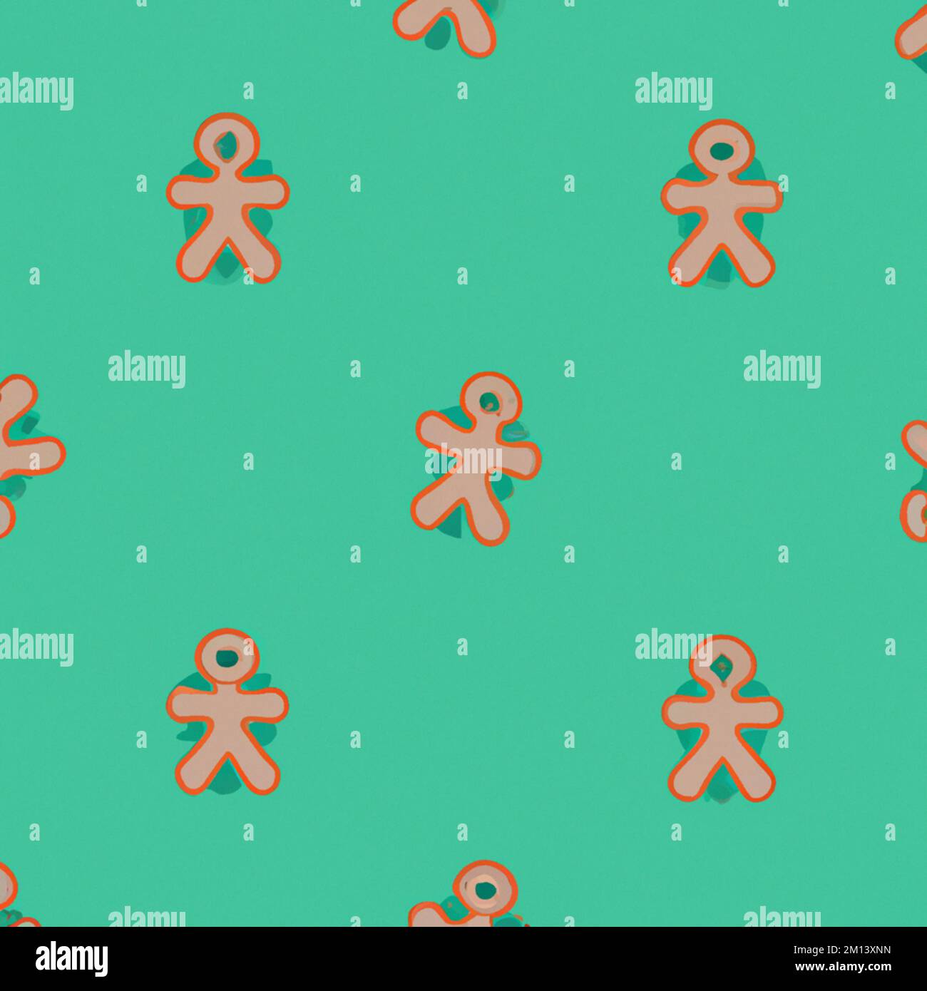 Gingerbread Swatch A fashionable fabric swatch illustration with a seamless pattern of ...