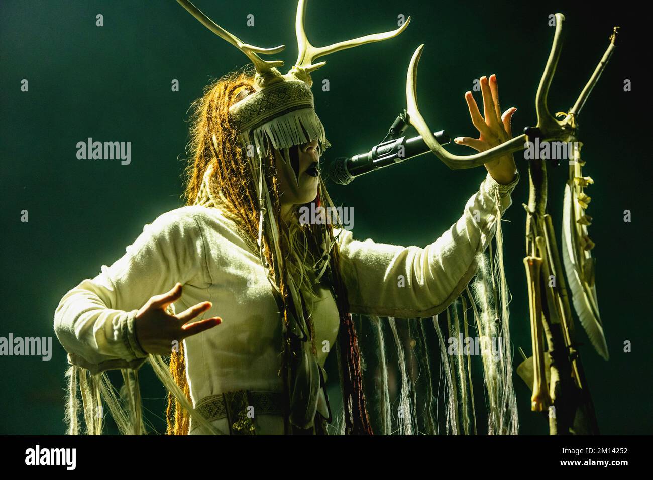 Milan, Italy. 09th Dec, 2022. Maria Franz of the Experimental folk music band Heilung performs live at Alcatraz. (Photo by Mairo Cinquetti/SOPA Images/Sipa USA) Credit: Sipa USA/Alamy Live News Stock Photo