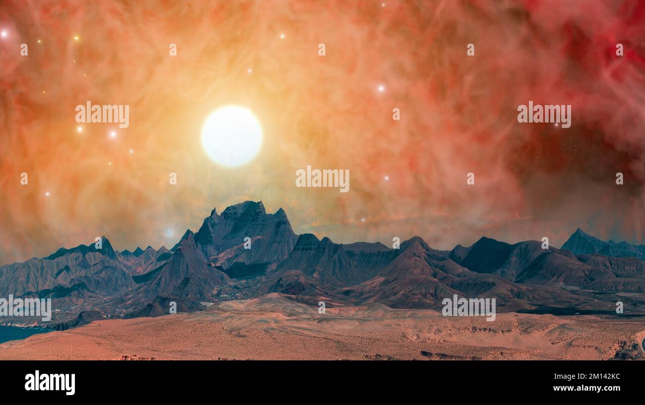 Night sky over mountains Stock Photo - Alamy
