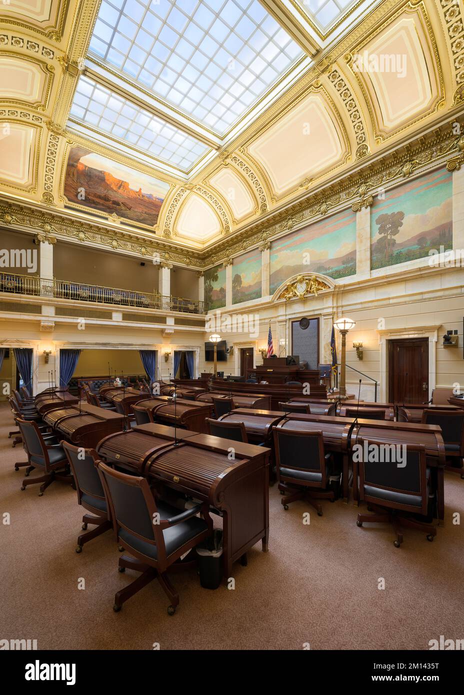 Senate chamber in the Utah State Capitol building on State Street in Salt Lake City, Utah Stock Photo