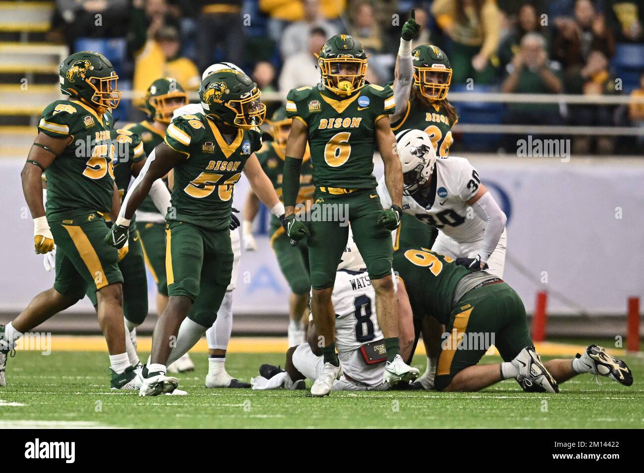 North Dakota, USA. 09th Dec, 2022. North Dakota State players celebrate