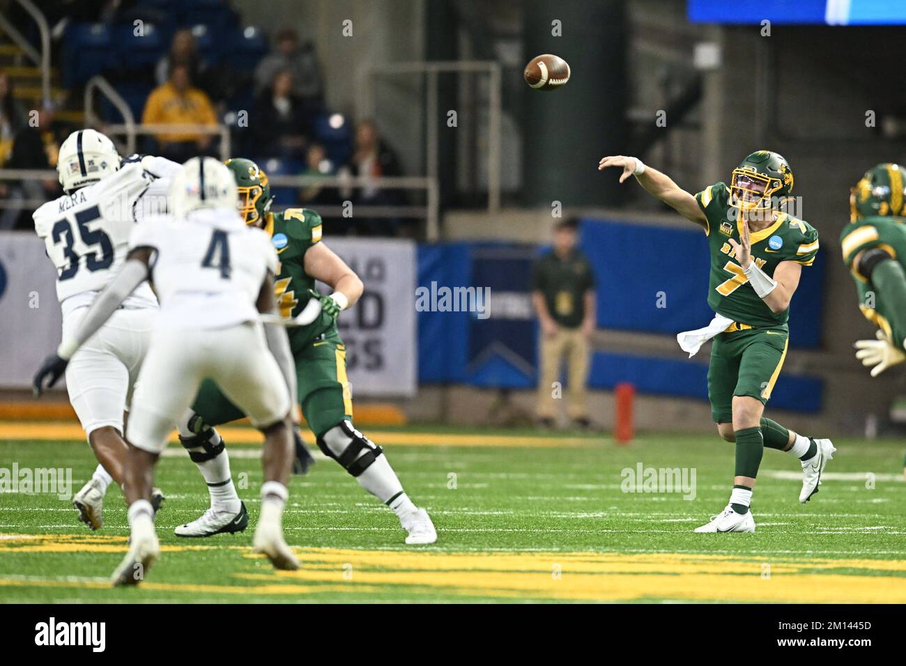 North Dakota State Bison quarterback Cam Miller (7) passes the ball