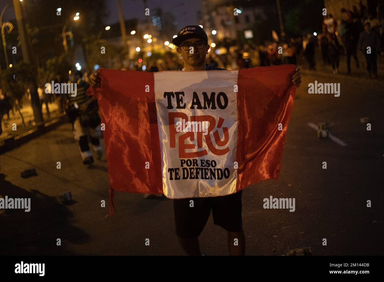 Lima, Peru. 09th Dec, 2022. Supporters of former Peruvian President ...