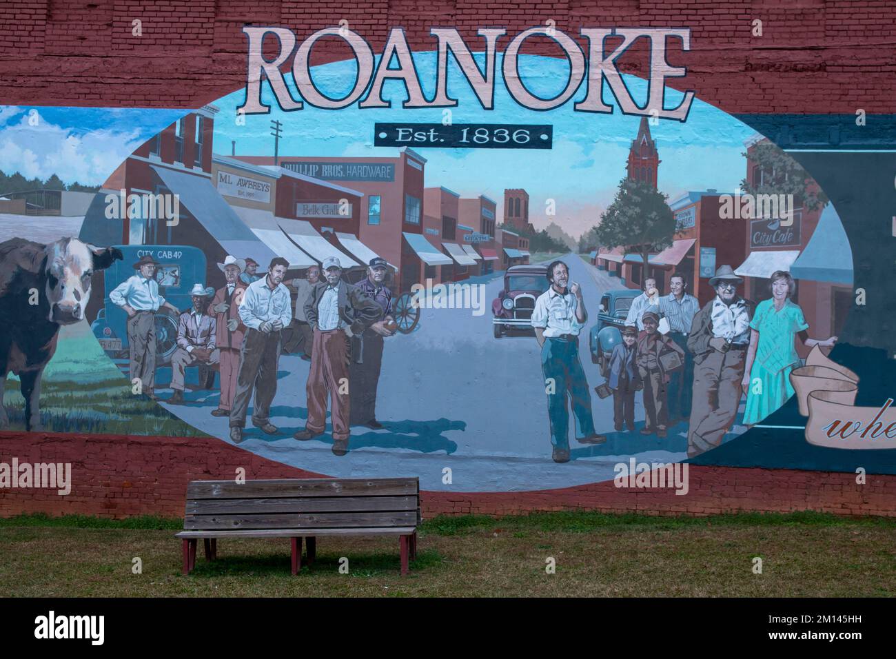 Roanoke, AL is a small town in Randolph County about 90 minutes southwest from Atlanta, GA. Stock Photo