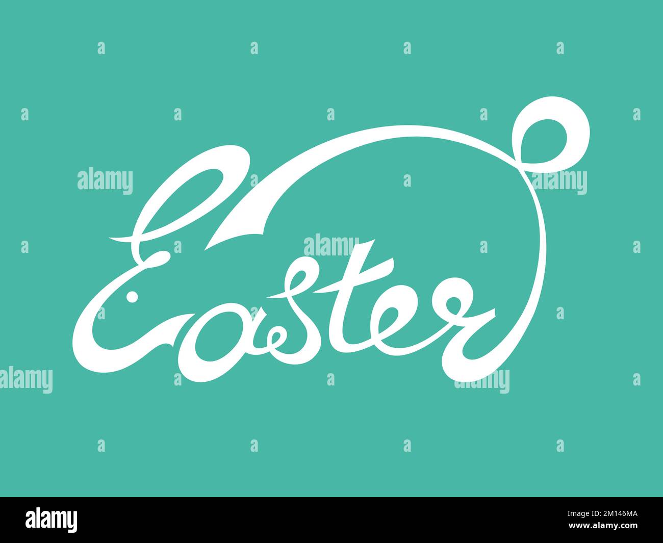 Handmade lettering Easter text as Easter logo, badge, icon of bunny ...