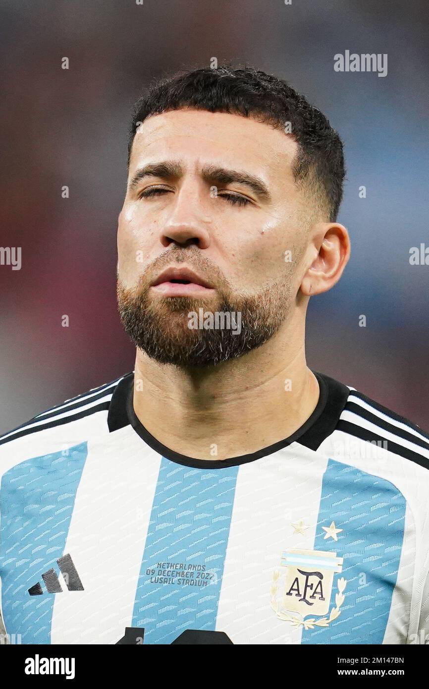 LUSAIL, QATAR - DECEMBER 9: Nicolás Otamendi of Argentina reacts before the FIFA World Cup Qatar 2022 quarter final match between Netherlands and Argentina at Lusail Stadium on December 09, 2022 in Lusail, Qatar. (Photo by FlorenciaTan Jun/Pximages) Credit: Px Images/Alamy Live News Stock Photo
