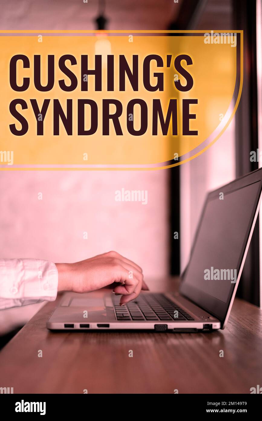 Text caption presenting Cushing's Syndrome. Conceptual photo a disorder caused by corticosteroid hormone overproduction Stock Photo