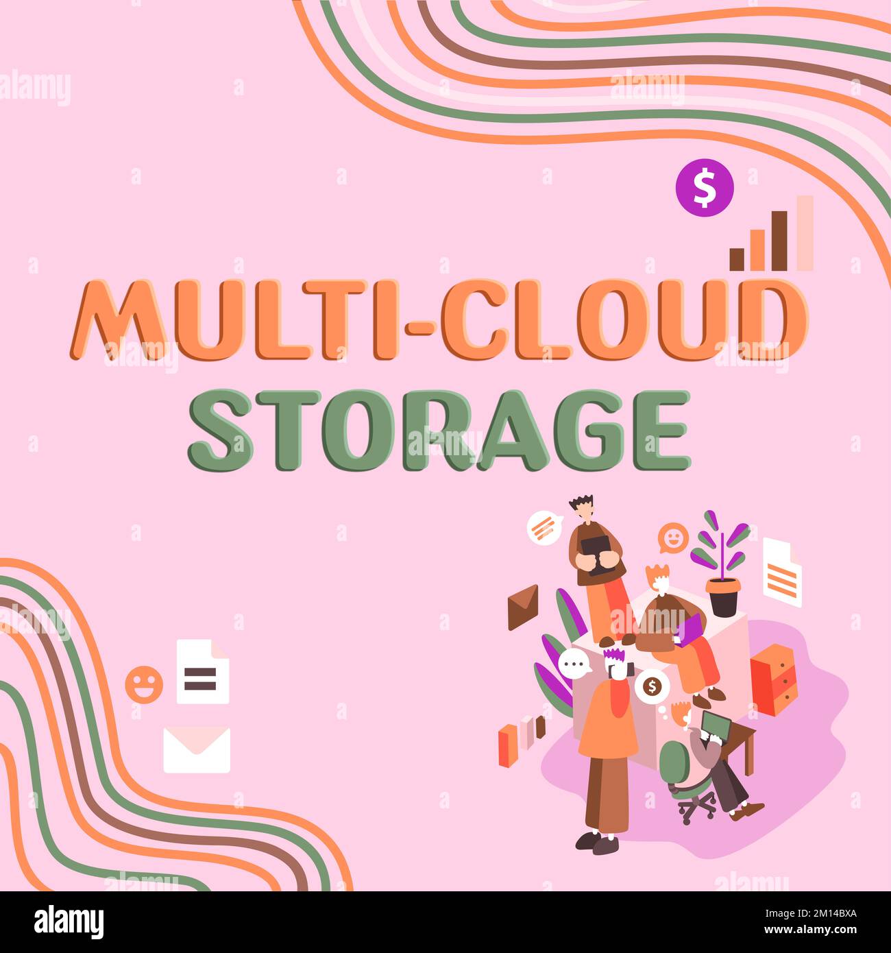 Text sign showing Multi Cloud Storage. Business overview use of multiple cloud computing and storage services Stock Photo