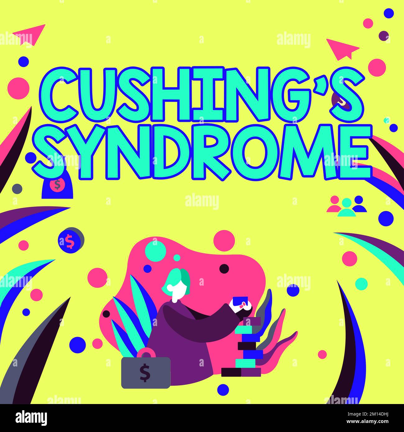 Handwriting text Cushing's Syndrome. Word Written on a disorder caused