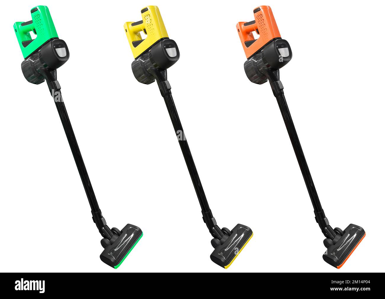 Three hand vacuum cleaner isolated on a white background. Cordless ...