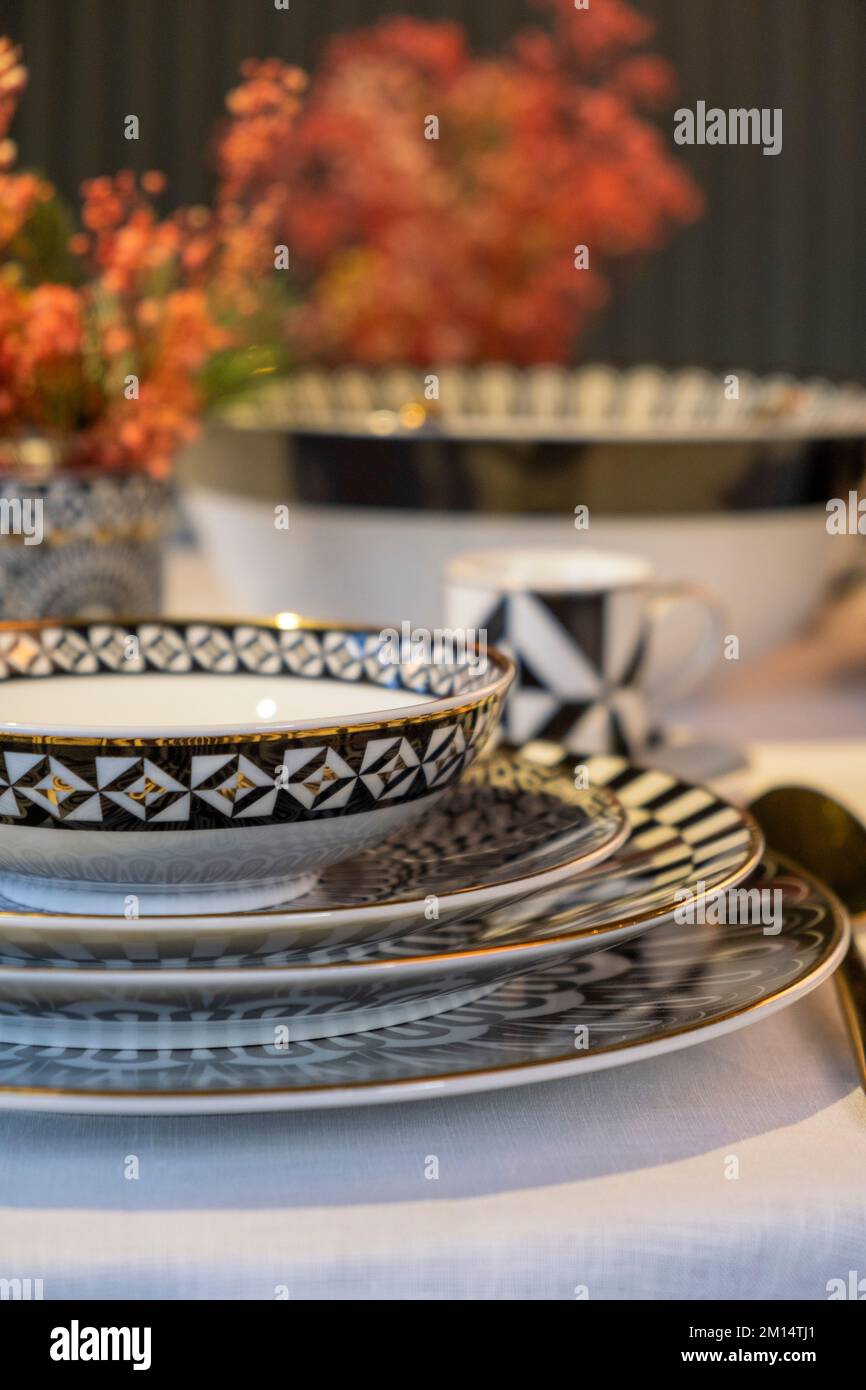 oriental designed luxury dinner plates Stock Photo Alamy