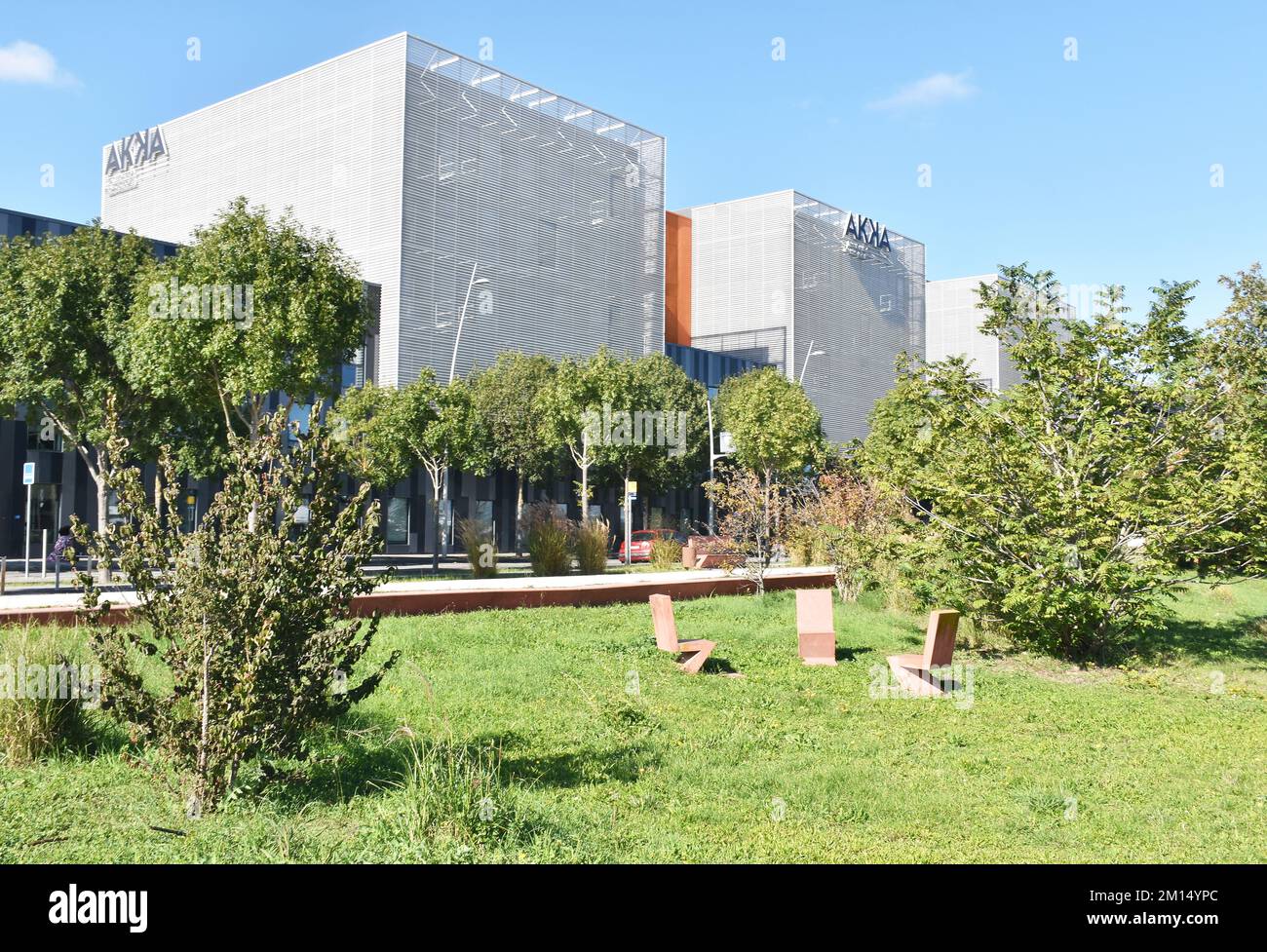The Regional HQ building of AKKA Technologies at Blagnac, Toulouse, seen from the Parc de la ZAC Andromède, architect Hubert Godet Stock Photo