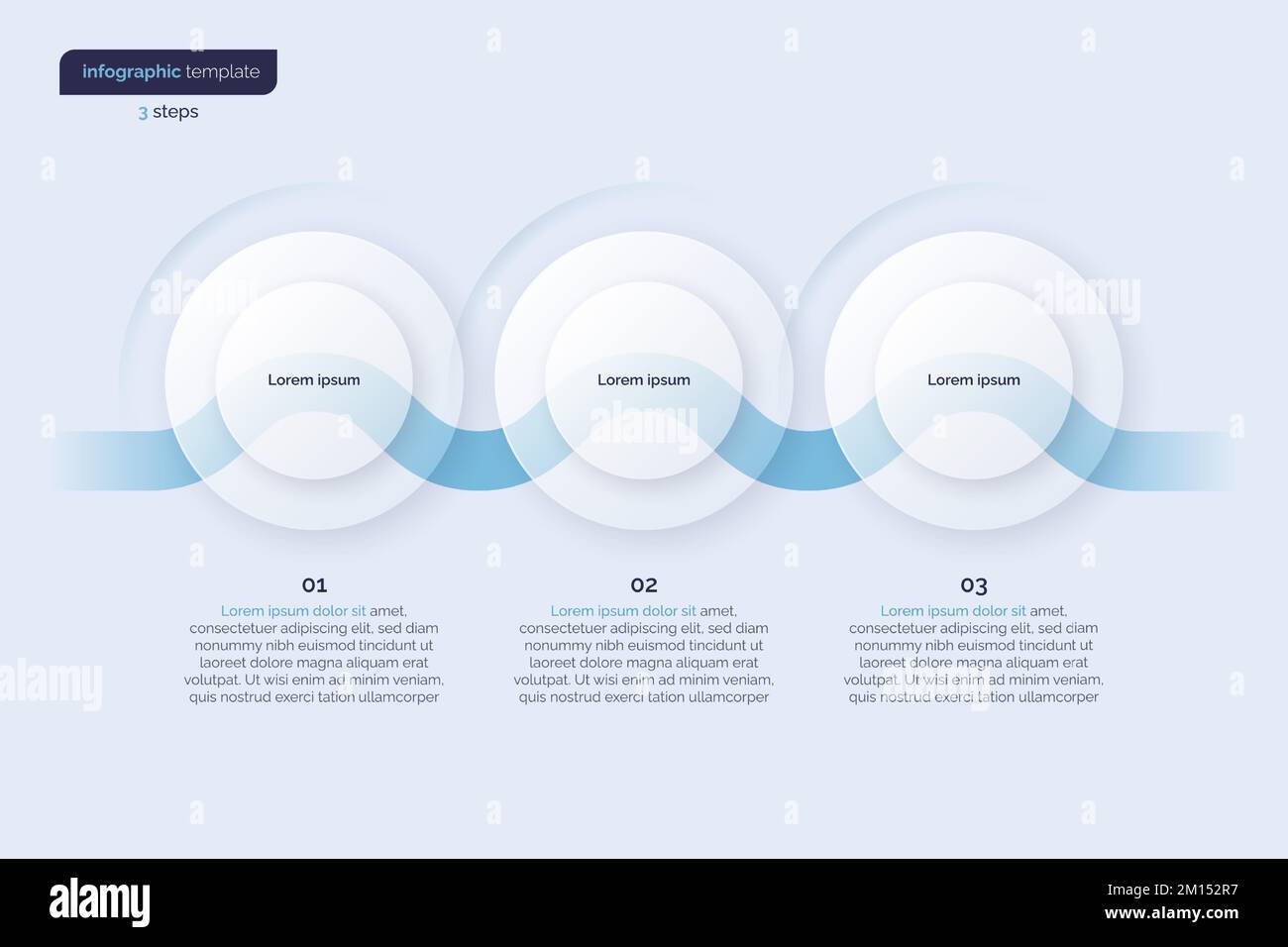 Vector minimalistic infographic template composed of 3 circles Stock Vector