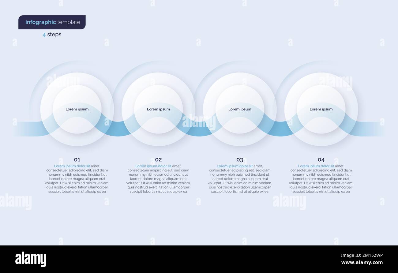 Vector minimalistic infographic template composed of 4 circles Stock ...