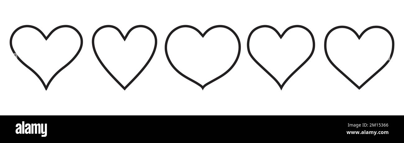 Heart icon set, love concept isolated on white background. Vector ...