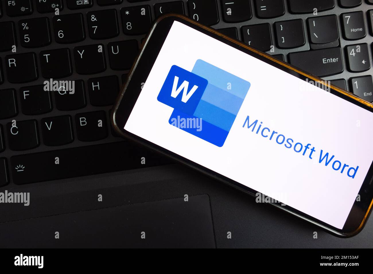 KONSKIE, POLAND - September 17, 2022: Microsoft Word logo displayed on smartphone screen in the 