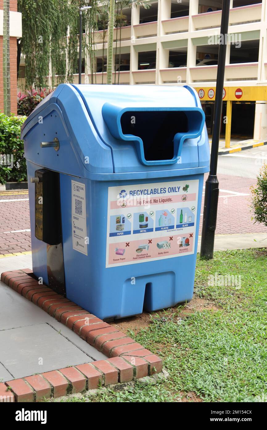 singapore 1 june 2022 Collection of waste bins outdoor Stock Photo Alamy