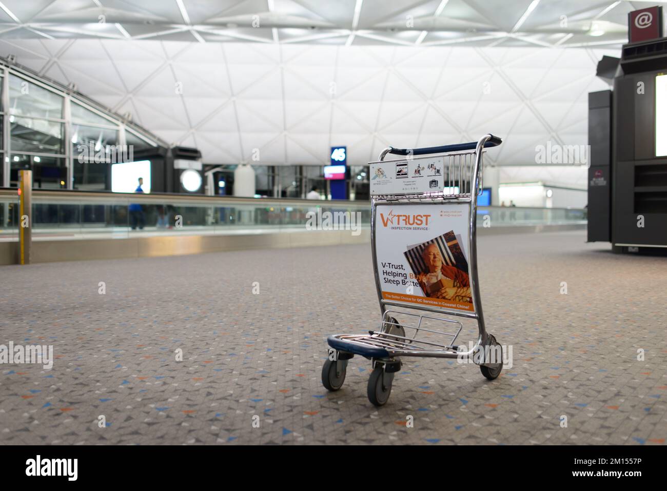 HONG KONG APRIL 22 baggage trolley in airport on April 22, 2014 in