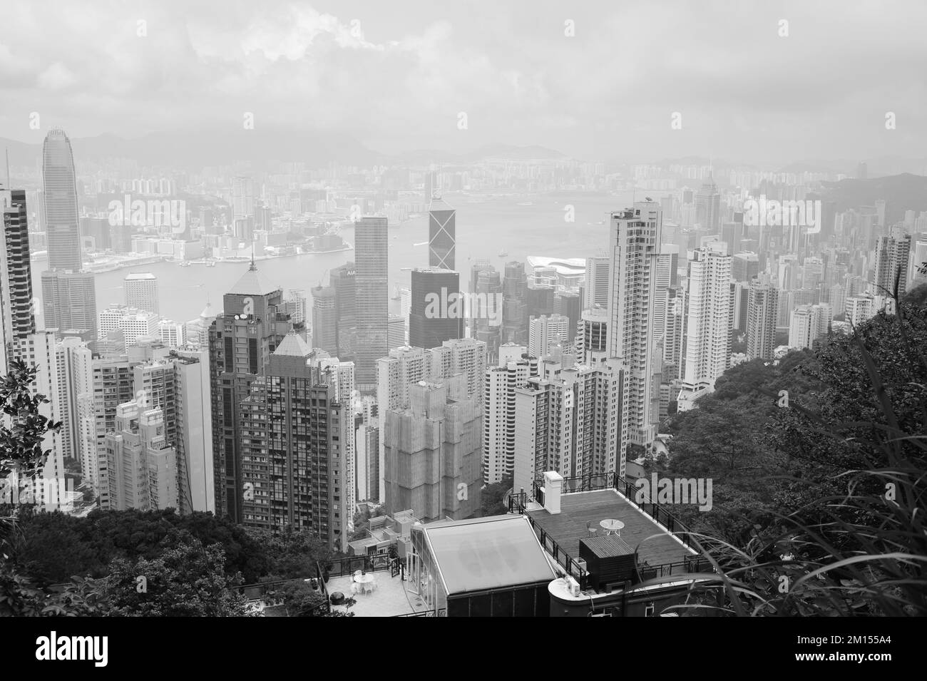HONG KONG - MAY 25: view from Victoria Peak on May 25, 2012 in Hong Kong, China. Hong Kong alternatively known by its initials H.K., is situated on Ch Stock Photo