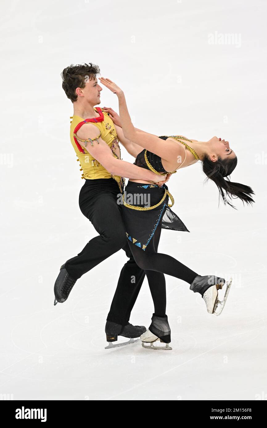Celina FRADJI & JeanHans FOURNEAUX (FRA), during Junior Ice Dance Practice, at the ISU Grand