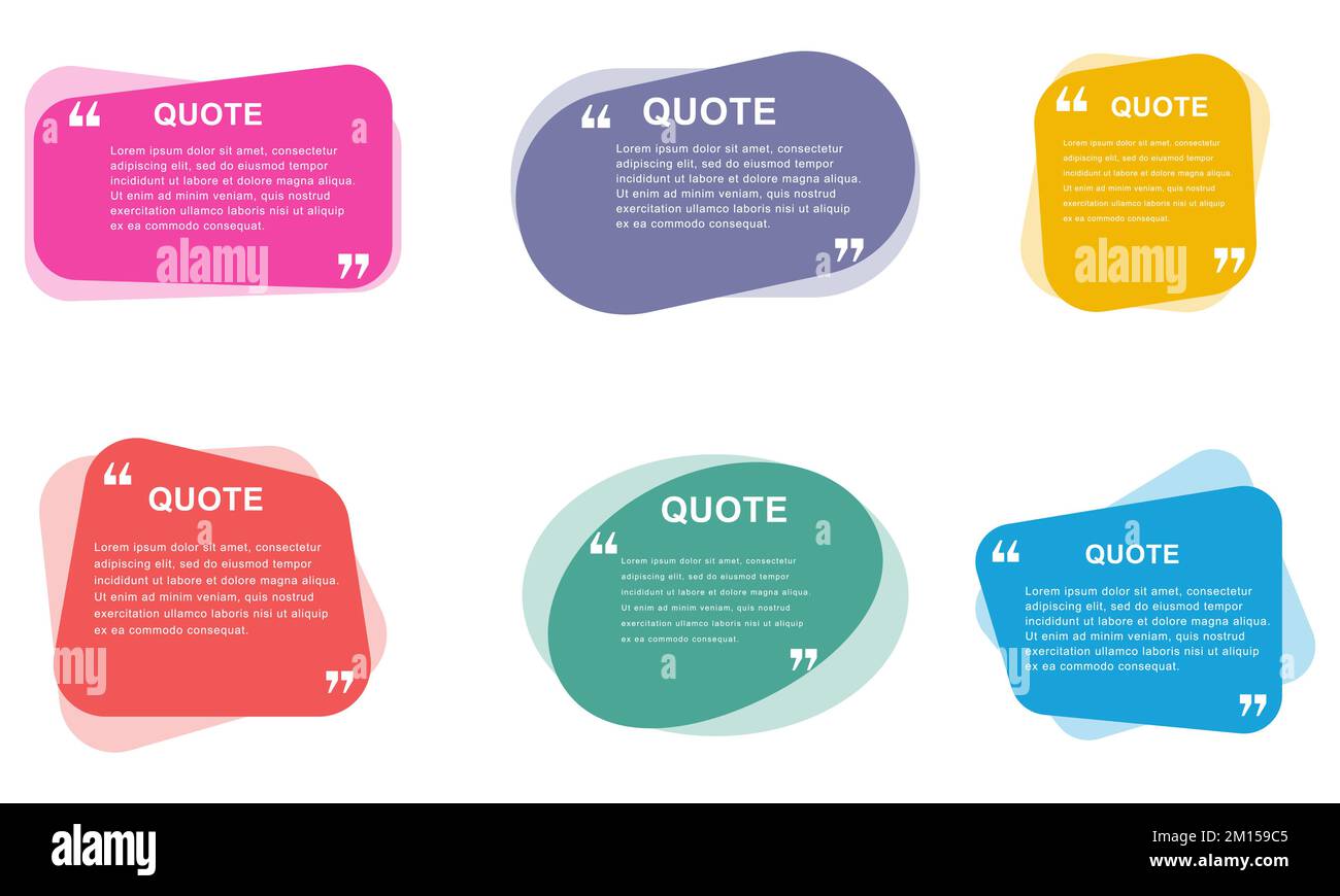 A set of quote frames template collection on white background Stock ...