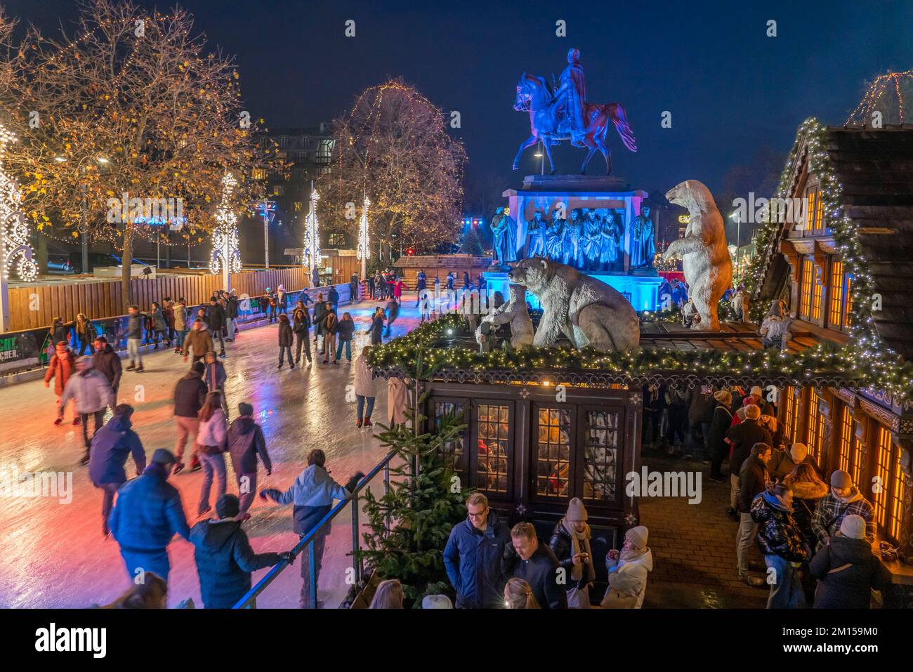 Christmas Market With Ice Rink At Heumarkt, In The Old Town Of Cologne ...