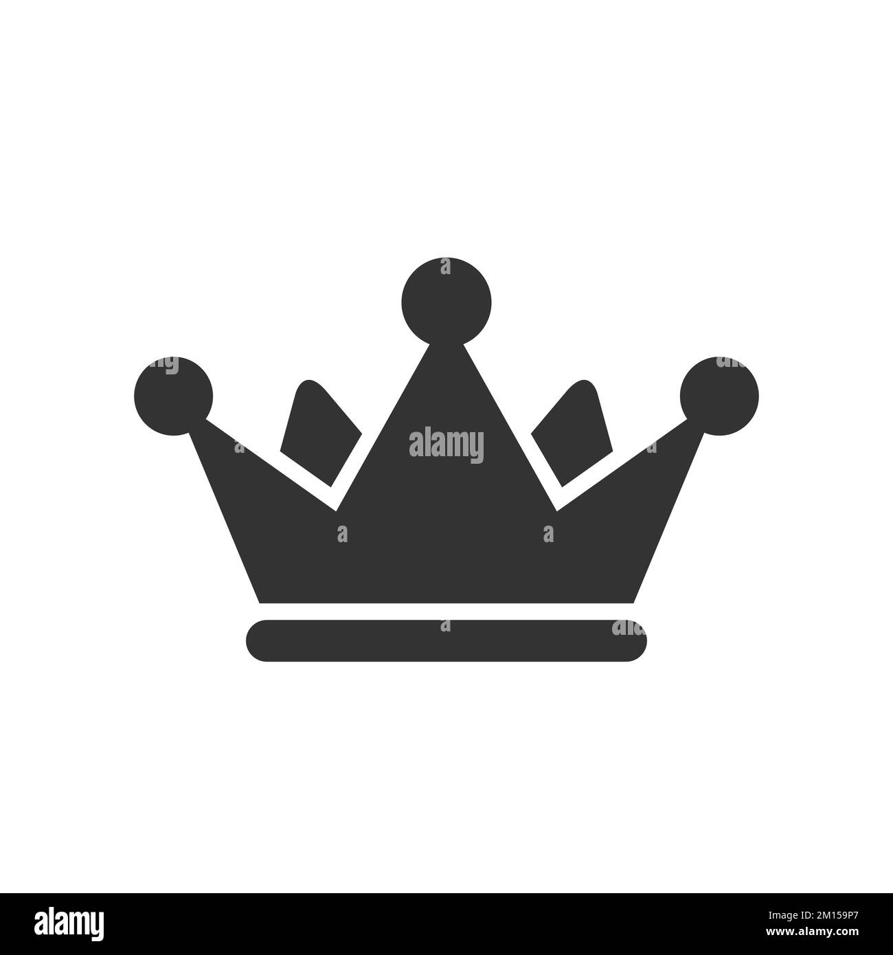 Crown Icon in flat outline style isolated on white background. Crown