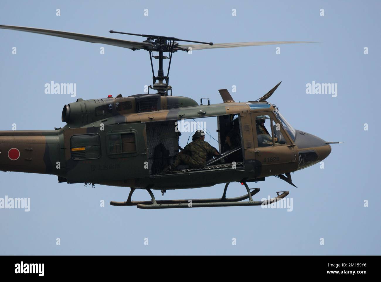 Shizuoka Prefecture, Japan - July 10, 2011: Japan Ground Self-Defense Force Bell UH-1J Iroquois utility helicopter. Stock Photo