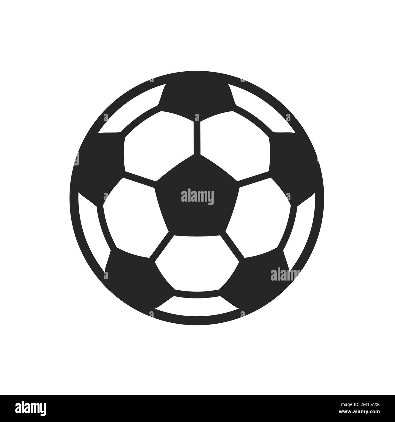 Soccer ball icon. Flat vector illustration in black on white background